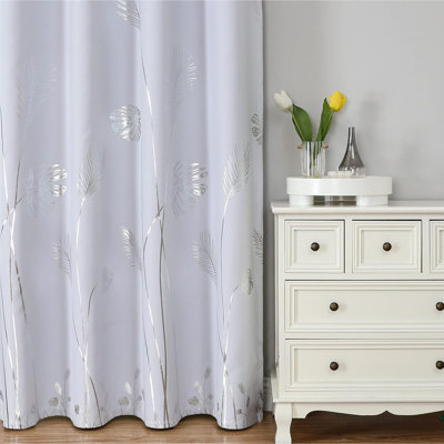 Blackout Curtains Energy Saving Light Blocking Curtains With  Palm Designed Thermal Insulated Window Curtains For Kids Room, , 1Pair