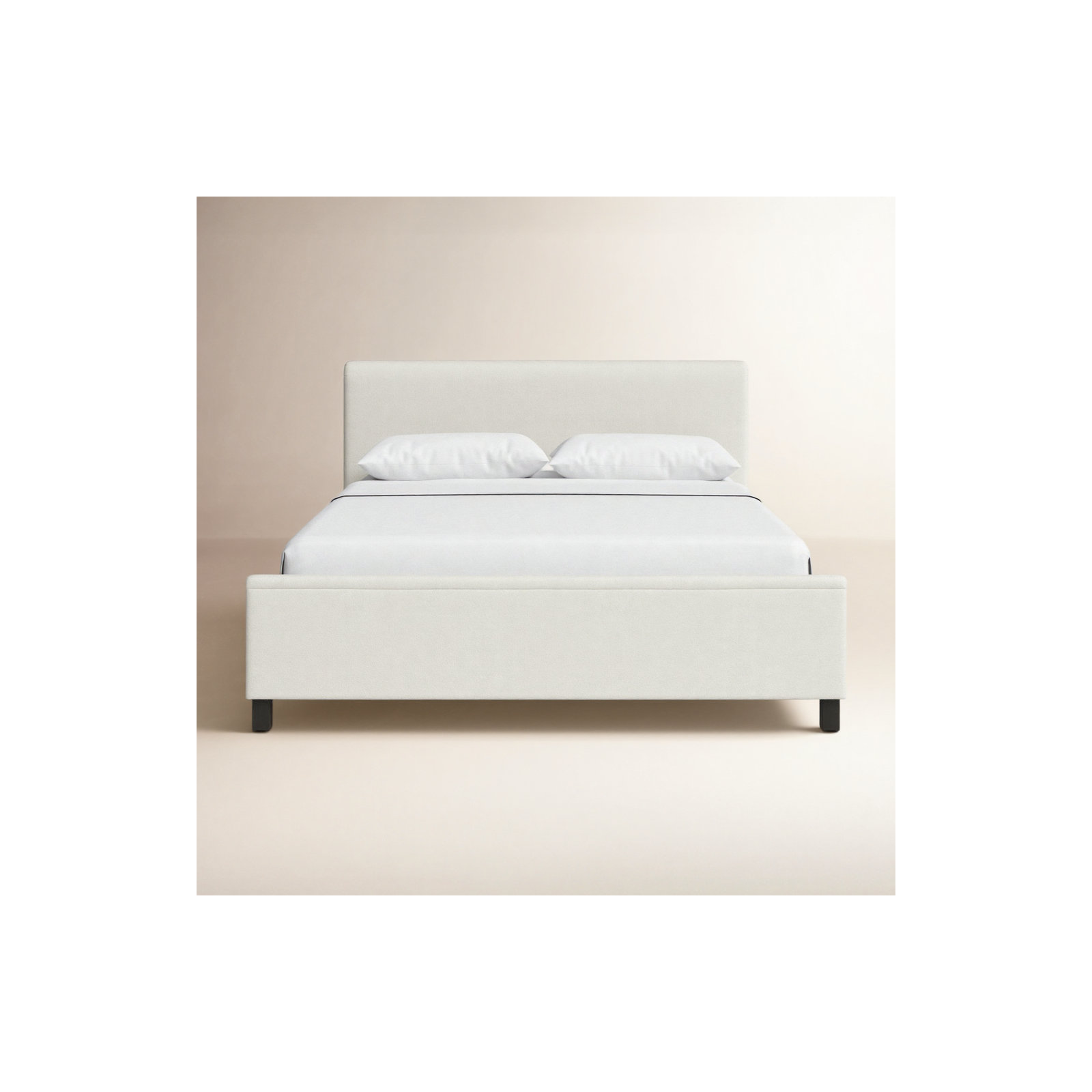 Finney Upholstered Bed, Cream, Queen