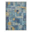 Tapis abstrait bleu / gris lavable à la machine avec envers antidérapant-1620468315