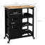 Chariot de cuisine roulant Nashley, chariot de service de bar, chariot compact sur roulettes avec plateau en bois, tablettes et tiroirs pour la salle à manger à domicile-1903903411