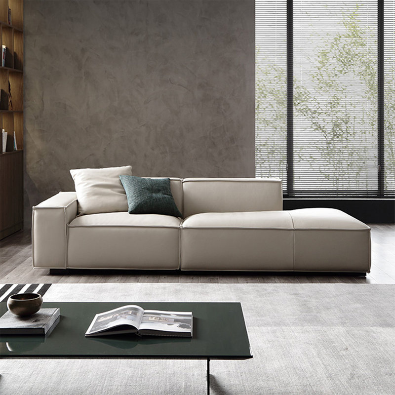 Coussin de canapé modulaire en cuir blanc