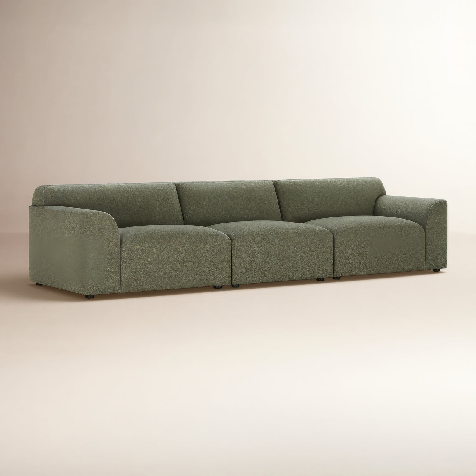 Morell 3-Piece 128'' Upholstered Modular Sofa, Nathan Hemp Tweed