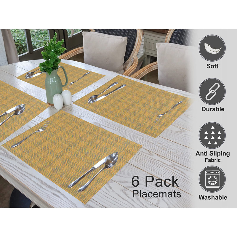 Wet Net 13" x 19" Cotton Fall Dining Table Placemats Set of 6