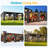 12×20Ft Pergola With Curtains & Netting, Dark Gray