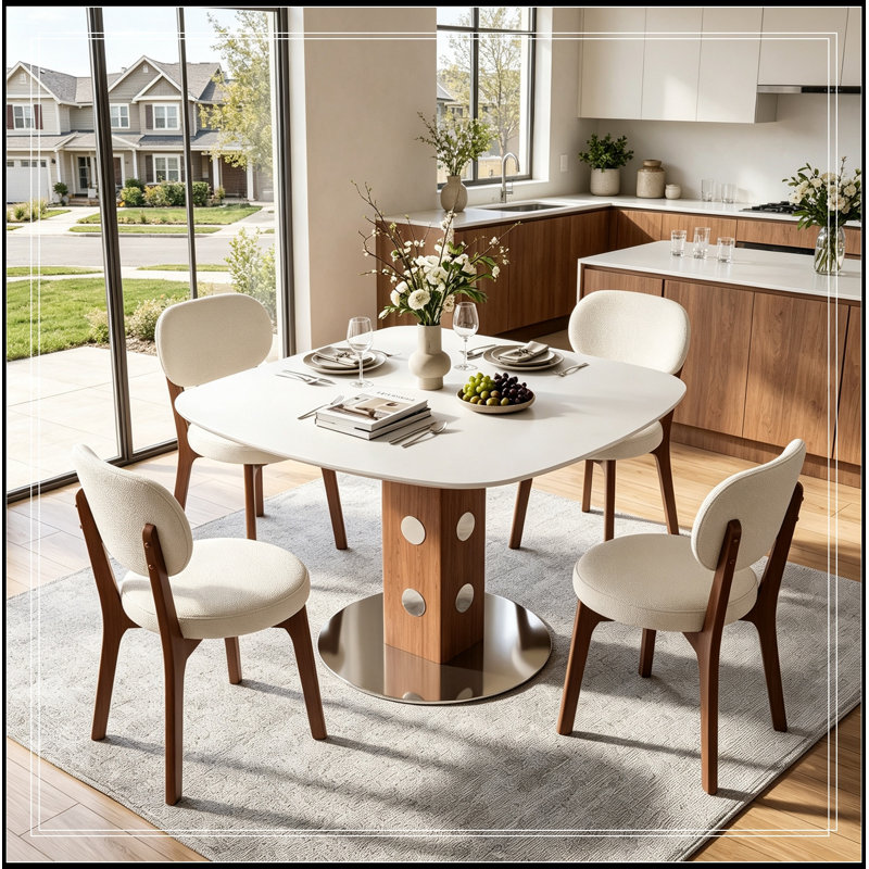 Ensemble Morristown 5 pièces avec 4 chaises rembourrées
