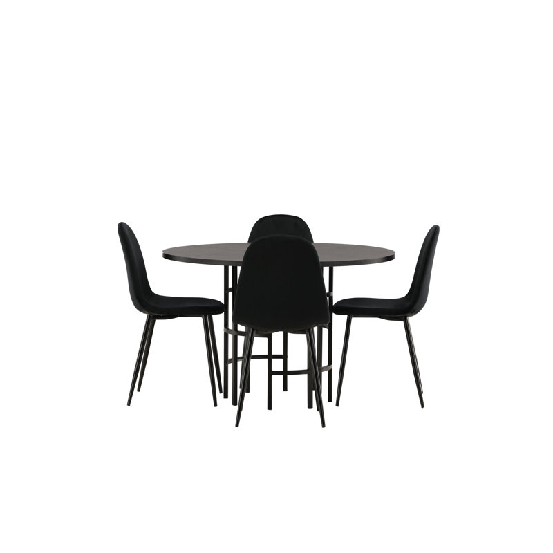 Quarles 4 - Person Dining Set, Black, Black, Black
