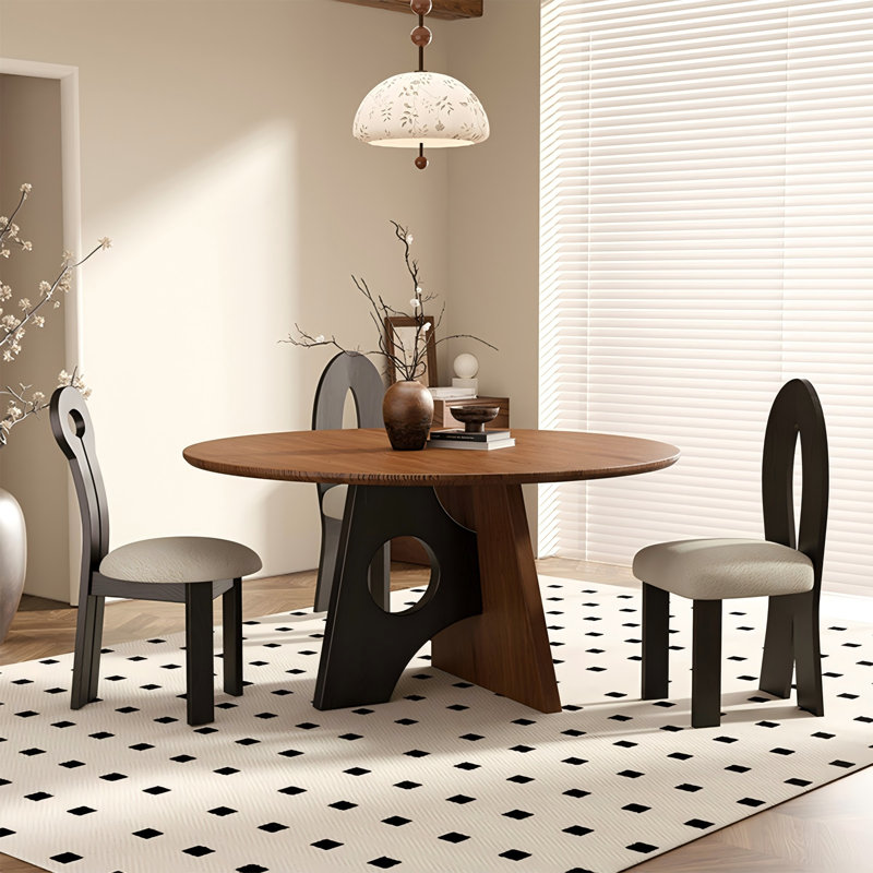Table de salle à manger en bois massif, frêne et bois massif, H 28,74 po x L 39,37 po x l 39,37 po