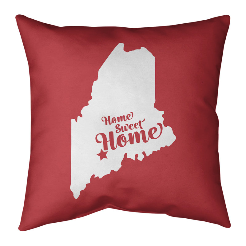 Linen Reversible Throw Pillow, 14" x 14", Red, Augusta