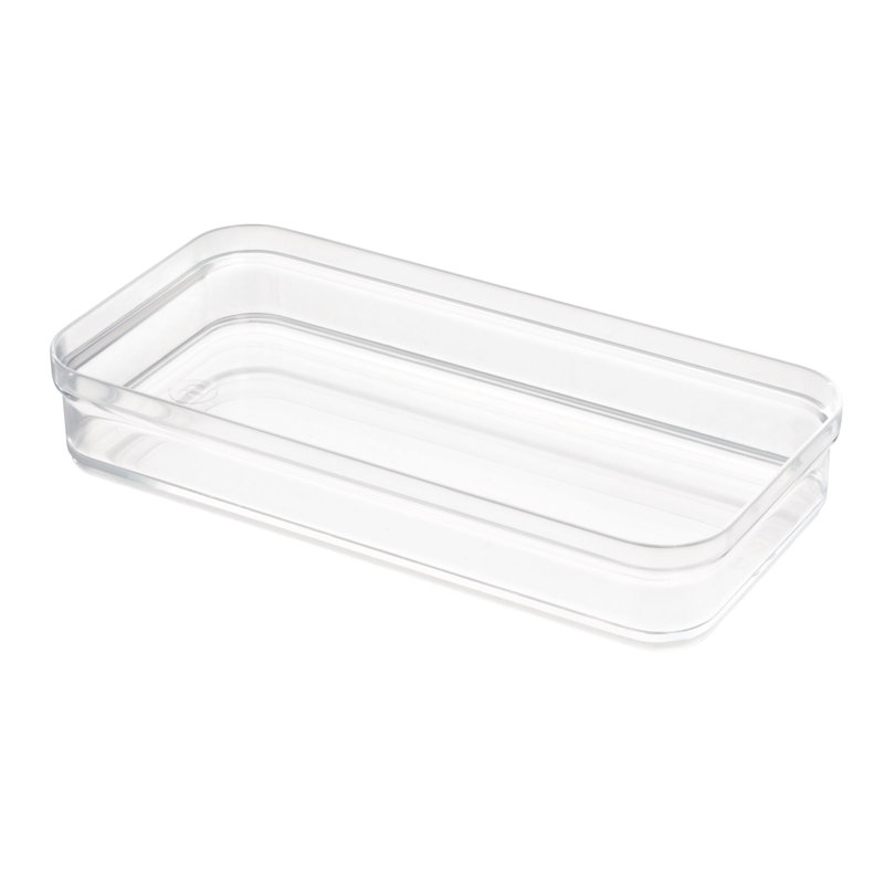 Idesign Crisp BPA-Free Plastic Stackable Drawer Organizer Bin, 6" X 12" X 2", Clear