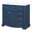 Meuble-lavabo bleu 36 po - Lavabo en résine et structure en bois massif 3 tiroirs