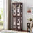 Lighted Glass Curio Display Cabinet,Display Cabinet,Glass Storage Cabinet Glass Wine Cabinet Wood Frame Toy Display For Living Room, Kitchen, Pantry Light Bulb Included-1257271478