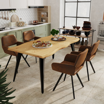 5-Piece Dining Set with Swivel Upholstered Chairs and Rectangular Table - 2 Color Options for Kitchen Dining Room