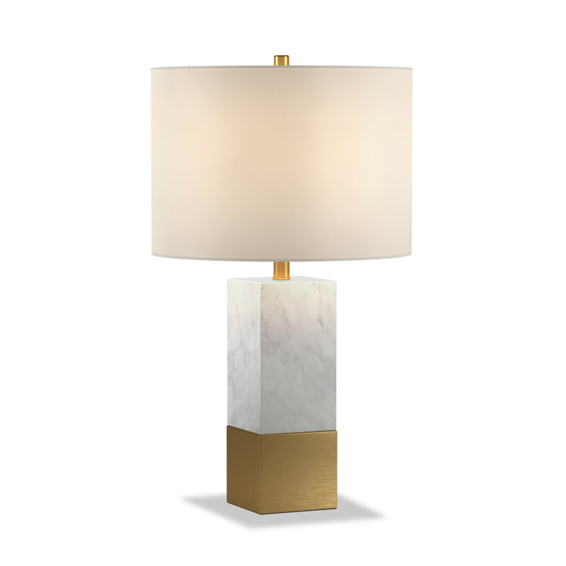 Lena Table Lamp, Brass/Carrara Marble
