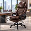 Grand et grand fauteuil de bureau 800 lb, fauteuil de direction avec appui-tête réglable, siège extra large à haut dossier, similicuir robuste pour le bureau, grand fauteuil de bureau confortable-846626515