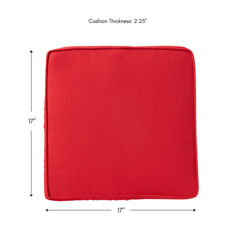 Sunbrella Outdoor Dining Chair Seat Pad, Canvas Jockey Red