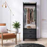 Sorbus 2 Drawer Clothing Rack with Wood Top and Steel Frame & Reviews ...