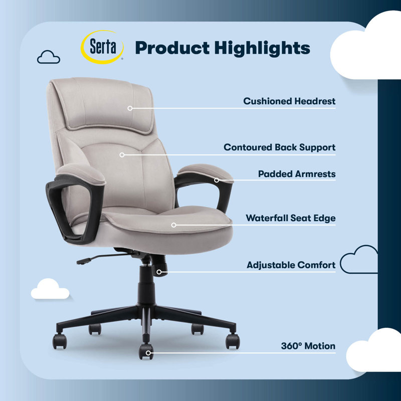 Comfort Classic Swivel Executive Office Chair, Taupe