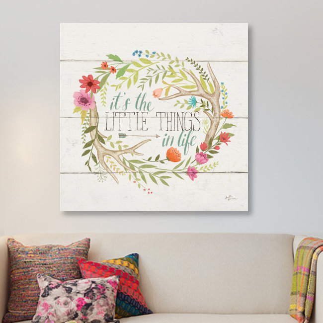 « rustique fleuri ii », art textuel sur toile tendue, H 12 po x l 12 po x P 0,75 po, Toile tendue, Pas de tapis