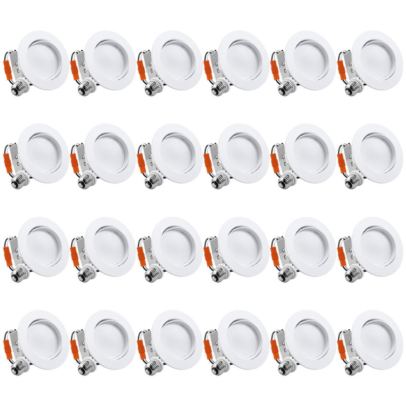 4 Inch Gimbal LED Recessed Downlight, Adjustable Retrofit Ceiling Light, CRI90+, 10W, 3000K Warm White