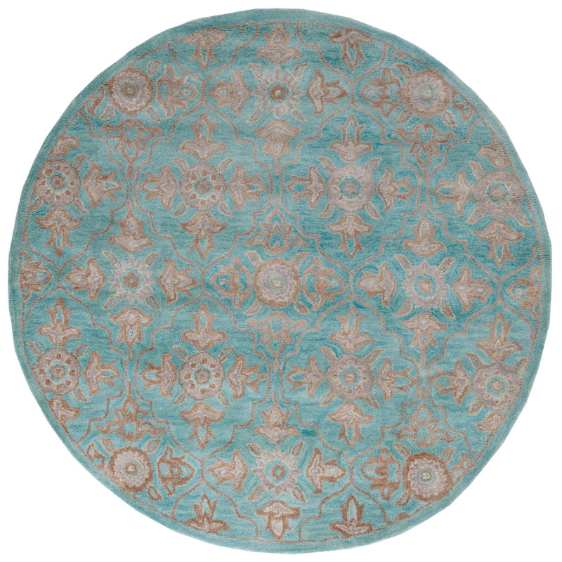 Cranmore Hand Tufted Wool Floral Rug, Round 6'