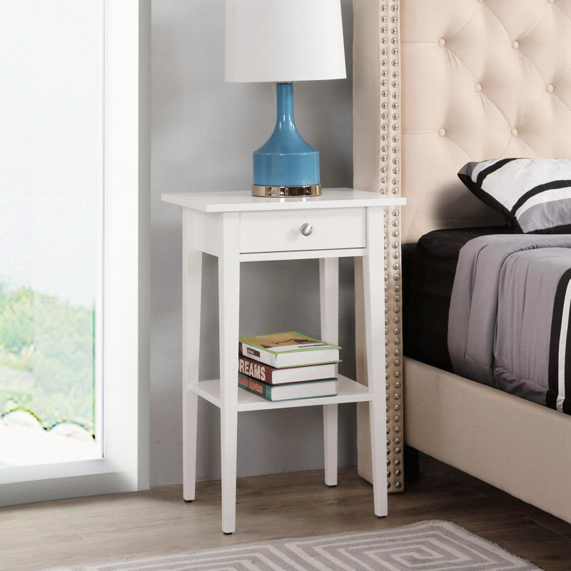 Élégante table de chevet moderne en blanc éclatant