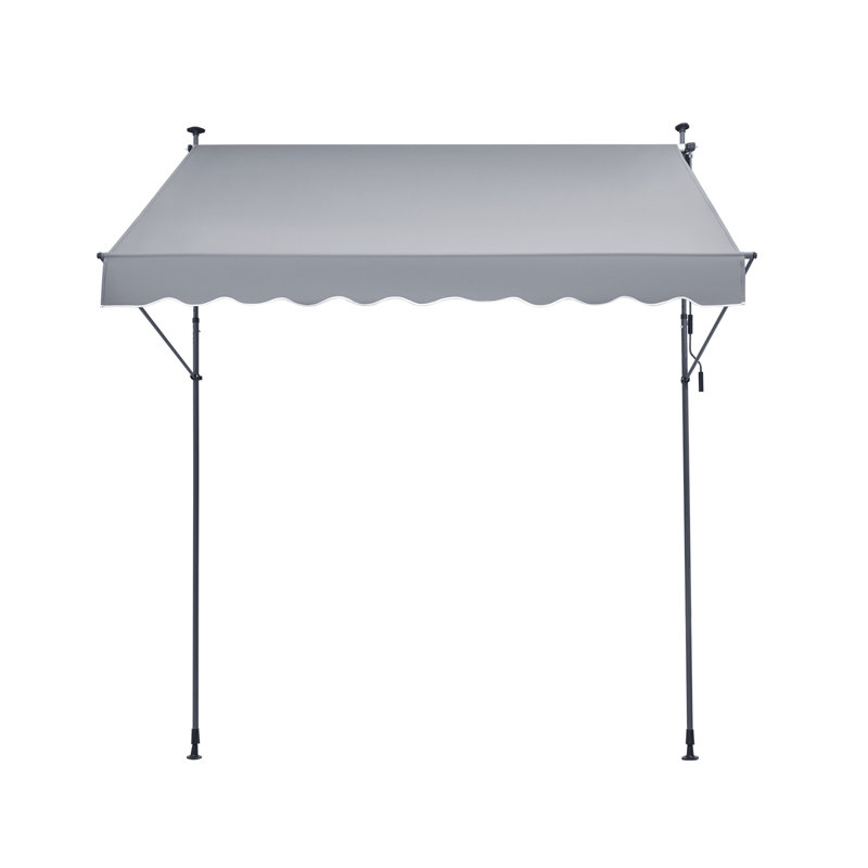 Auvent de terrasse 47 po avec auvent rétractable, H 122 po x l 98 po x P 47 po