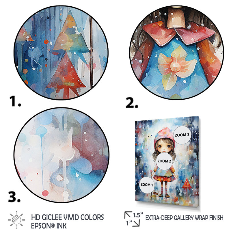 Mignon décorations de Noël pour enfants IV - Art mural, Cadre flottant blanc, H 20 po x l 12 po x P 1 po