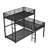 L-shaped Metal Triple Twin Size Bunk Bed, Black