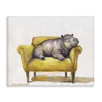 «Hippo on Yellow Chair», art mural par George Dyachenko
