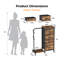 Commode 5 tiroirs avec support à chaussures et penderie, grande commode en tissu sans station de charge et lumières DEL pour la chambre à coucher, le placard, le vestibule-1104224030