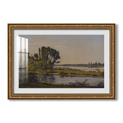 Landscape with a River, 1892-Henri Harpignies-Custom Framed Canvas