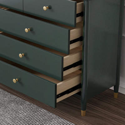 Vintage Green 9-Drawer Storage Cabinet Sideboard