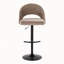 Ensemble de 2 tabourets de bar réglables pivotants, structure en métal noir avec tissu brun et repose-pieds en T-8445266-8445271