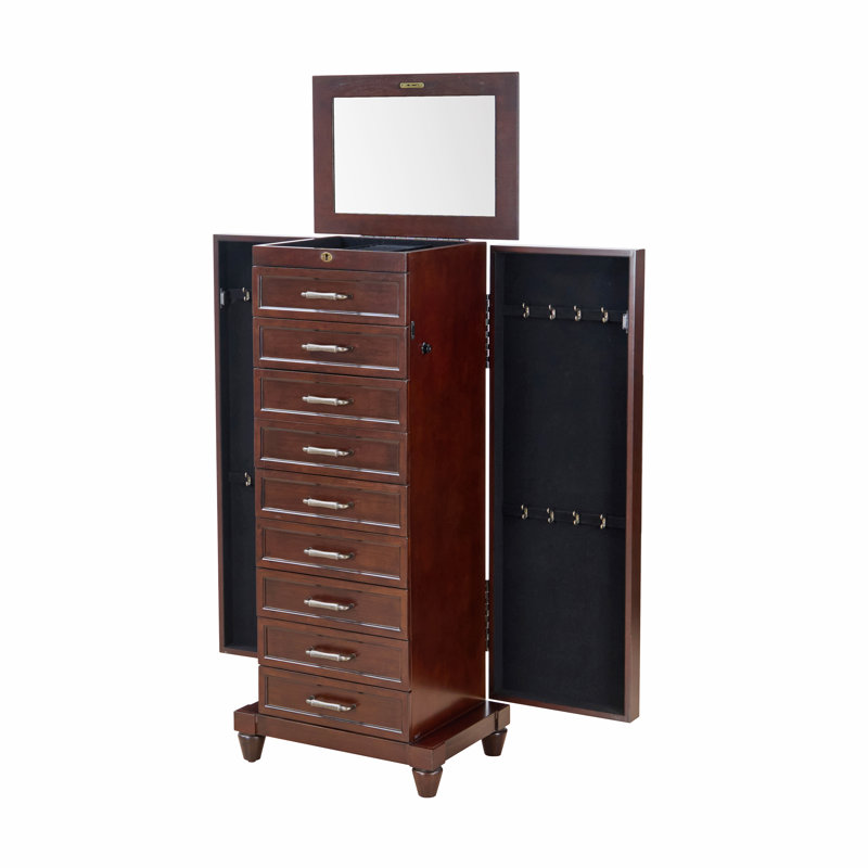 Armoire à bijoux peinte à la main de 18,9 po de largeur Tuskahoma