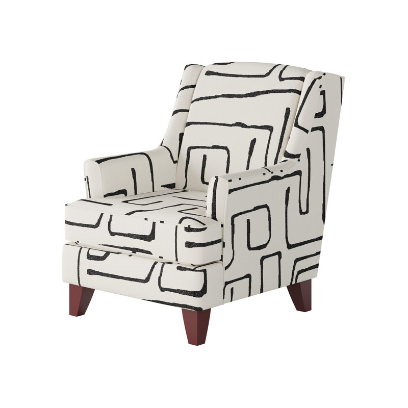 Venton 32" W Wingback Chair, Fossil Ebony Polyester
