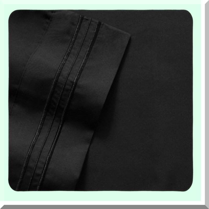 SupremeSoft Breathable Luxury Queen Size Bed Sheets - Deep Pocket Sheet Set with Full Elastic & Secure Corner Straps - 1800 Thread Count Black Bedding