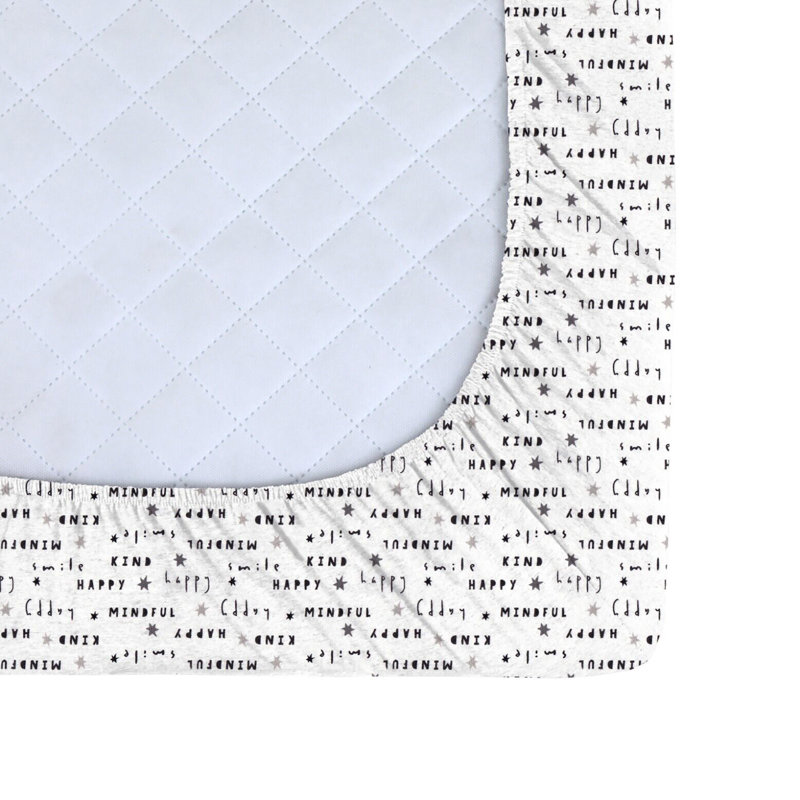 NightComfort 100% Jersey Cotton Knitted Mindful/Slogan Cot Bed Fitted Sheet Mattress Cover, 120 x 60 cm