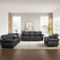 3-Piece Rolled Arm Fabric Sofa Set,Nailhead Trim & Solid Wood Legs Living Room Set