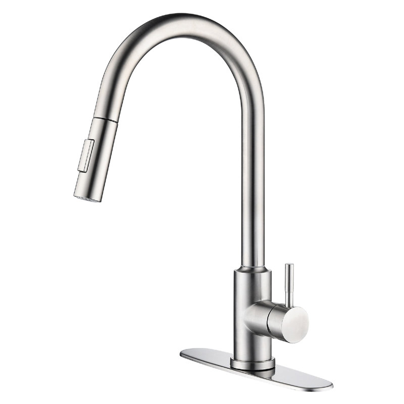 Touch Enabled Kitchen Faucet With Pull Down Spray Head - Rust Resistance, Adjustable Flow Brushed Nickel, Stainless Steel Function And Rust, Smooth Operation