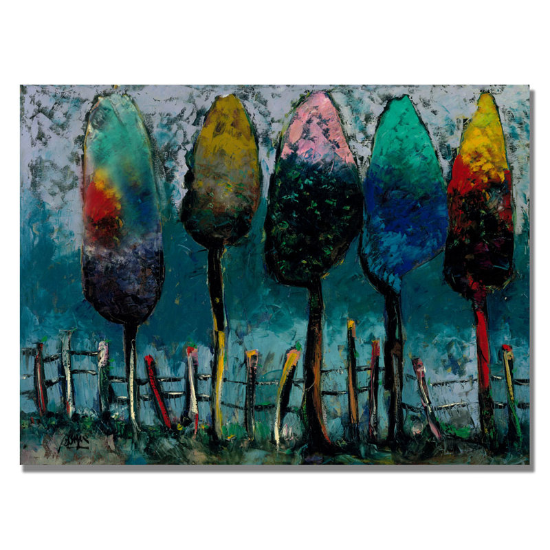 Azul Cielo Abstract Canvas Art in Blue and White