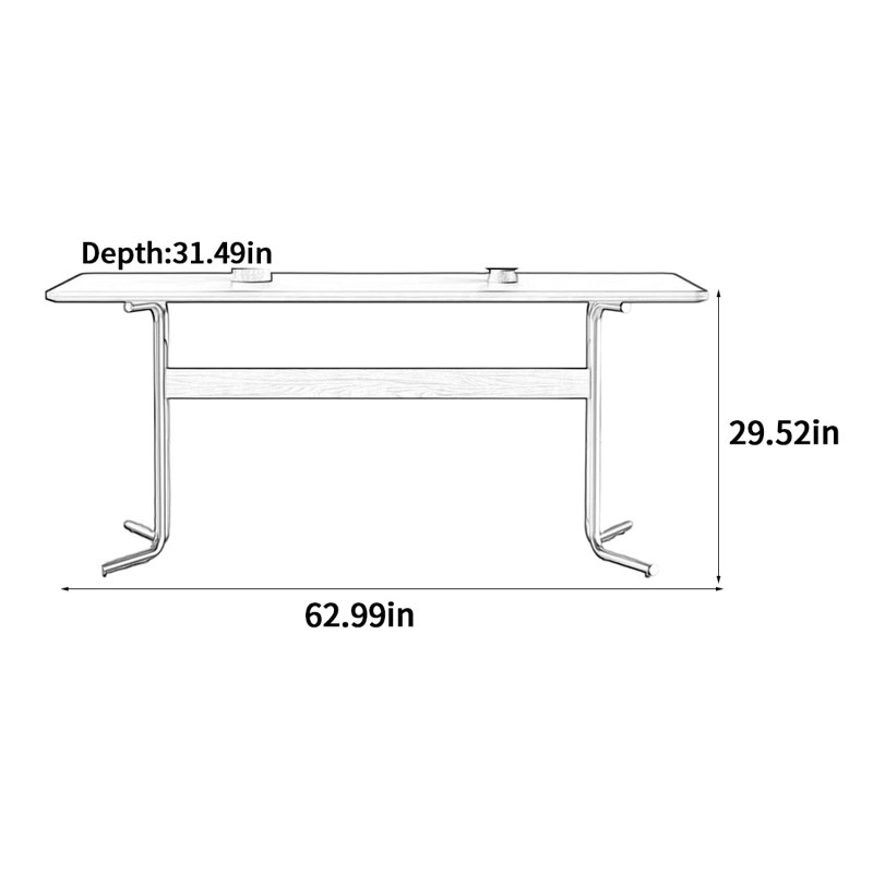 Table de salle à manger Vintage, H 29,52 po x L 62,99 po x l 31,49 po