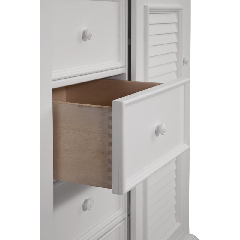 Menahan Morpeth 8 Drawer 35.5" W Gentleman's Chest, Eggshell White