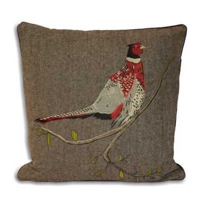 Hunter Velvet Pheasant Square Throw Cushion