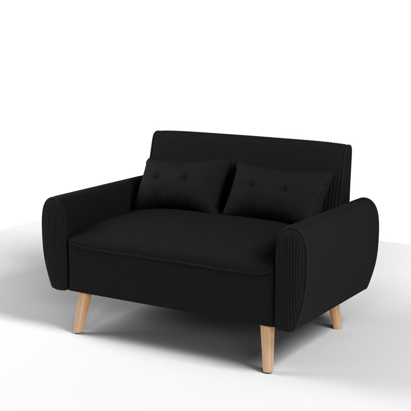 Arlander 47.2'' Slipcovered Loveseat, Black