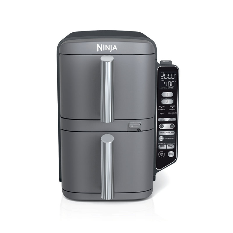 Ninja Smart DoubleStack XL 2-Basket Air Fryer, Smart Cook System, Leave-in Thermometer, 10 QT, 6-in-1, Space Saving Design