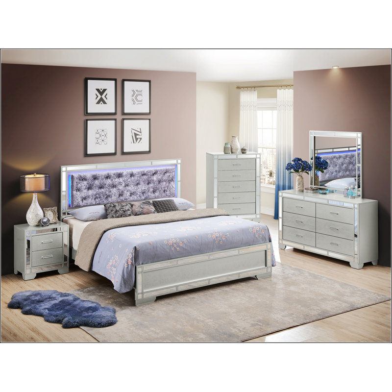 Glamorous  Champagne Queen Bed