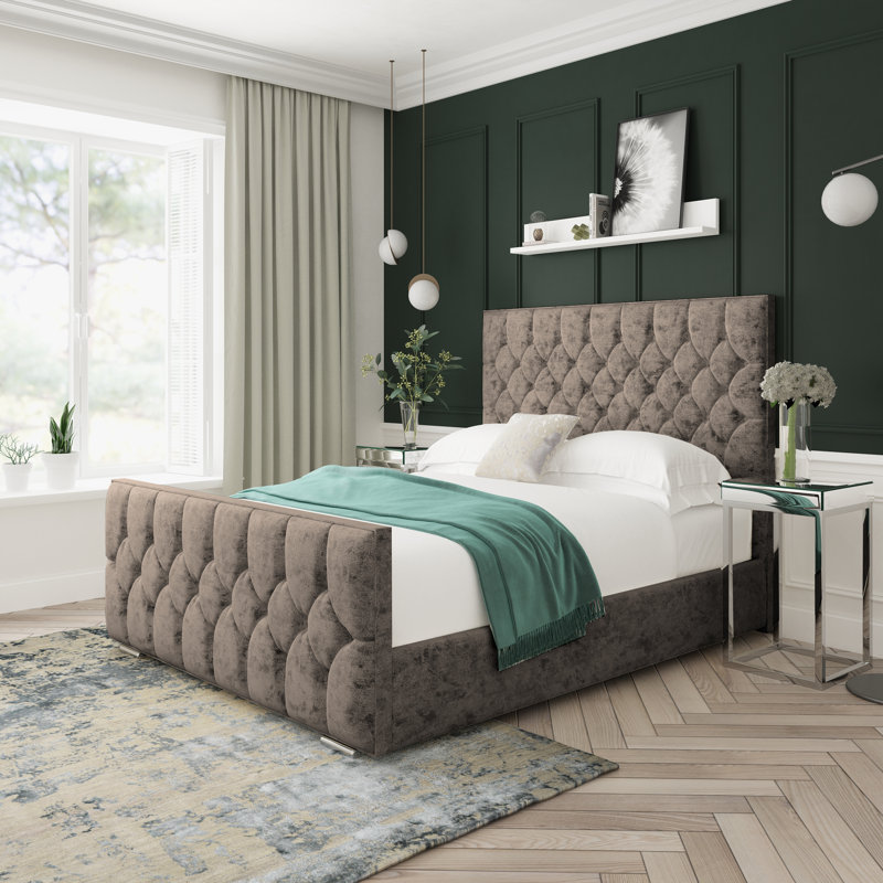 Upholstered Bed, Double (4'6), Mink