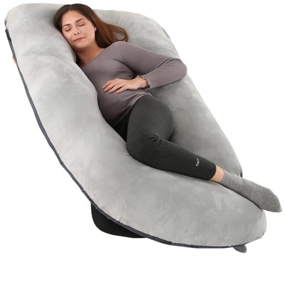 Black and Gray J-Shaped Pregnancy Body Pillow