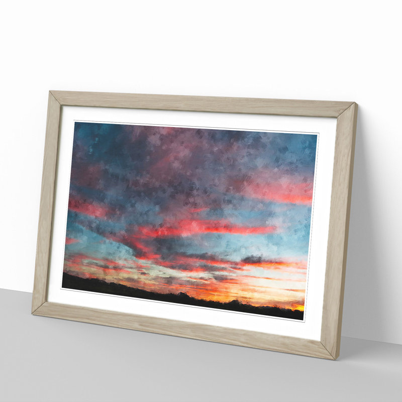 Sunset View Vol.2 - Picture Frame Painting, Oak Framed, 36cm H x 48cm W x 2cm D