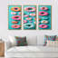 «Colorful Donuts Flatlay IV», reproduction sur toile 3 pièces-443376582-443376583